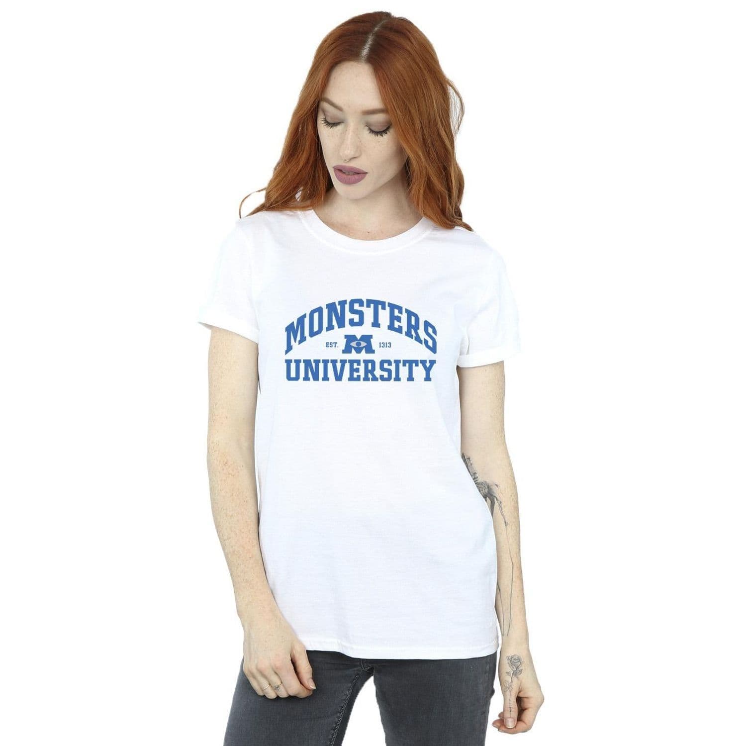 Monsters University Logo Cotton Boyfriend T Shirt