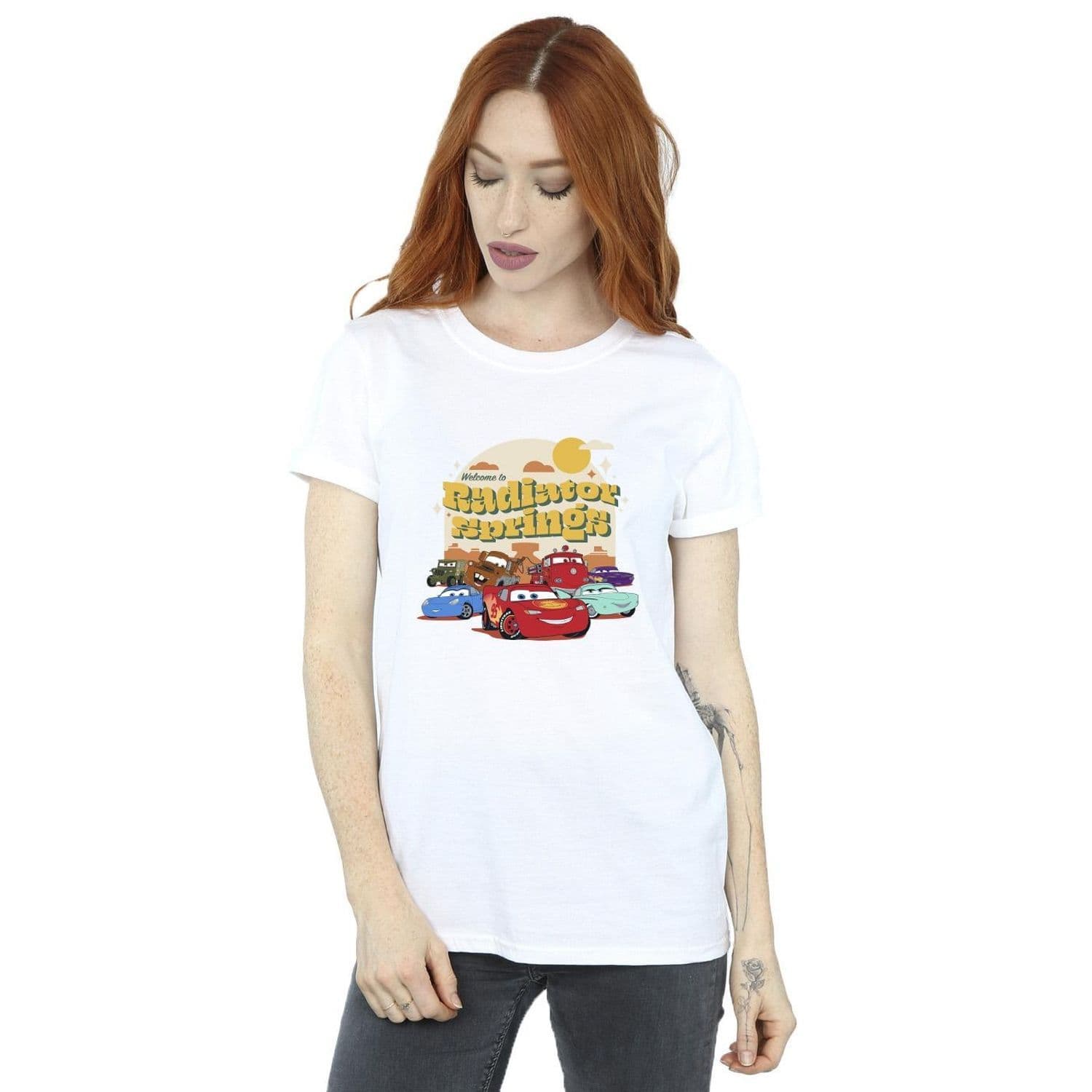 Cars Radiator Springs Group Cotton Boyfriend T Shirt