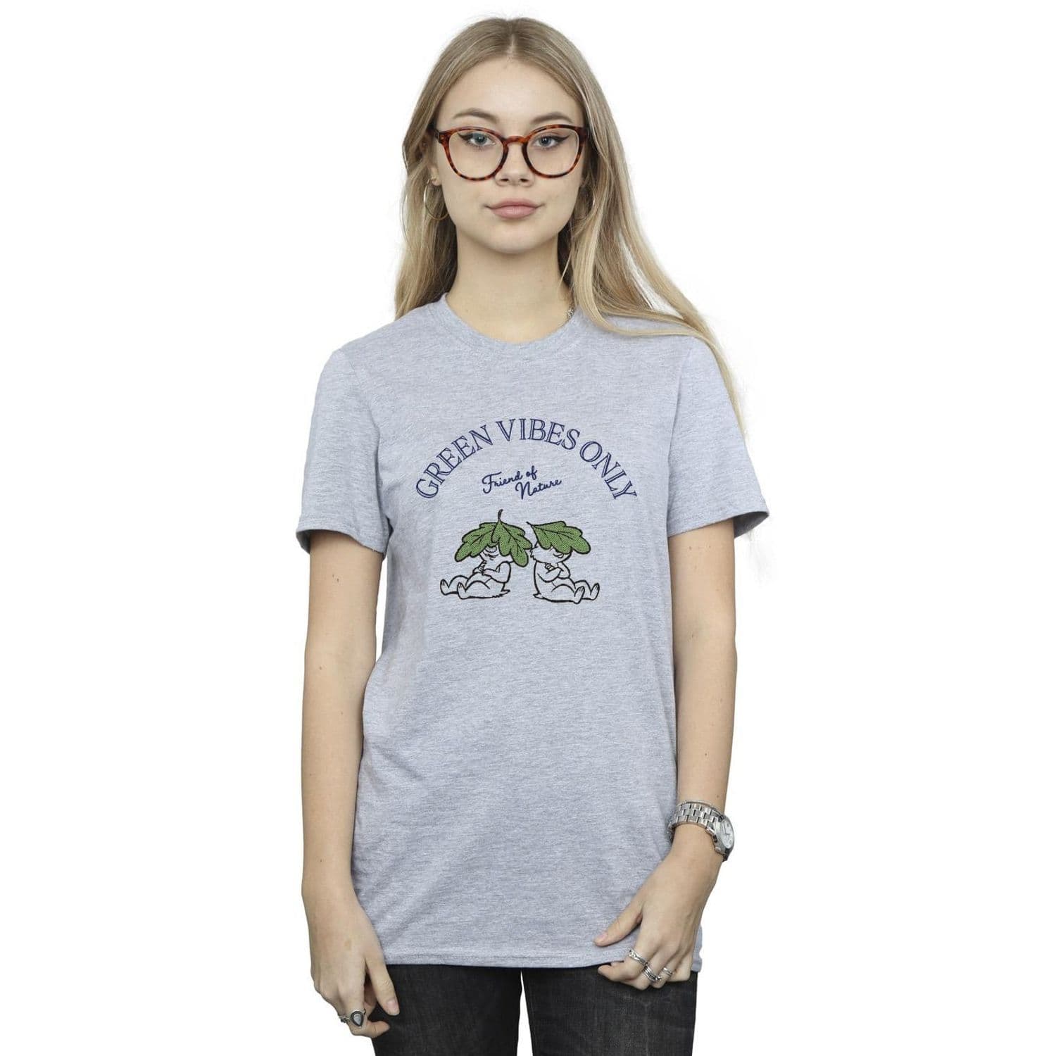 Chip ´n Dale Vibes Only Cotton Boyfriend T Shirt Grey