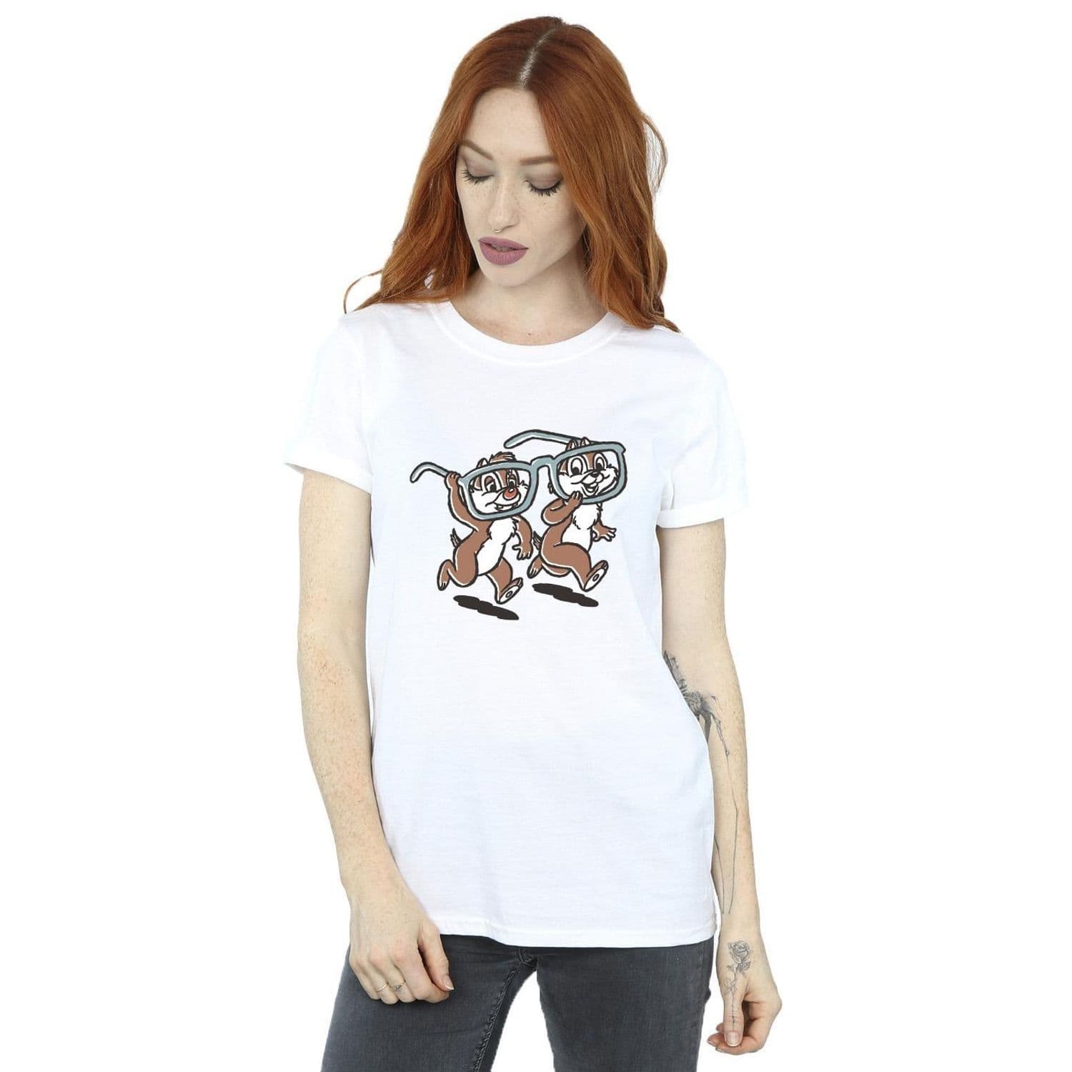 Chip ´n Dale Glasses Cotton Boyfriend T Shirt