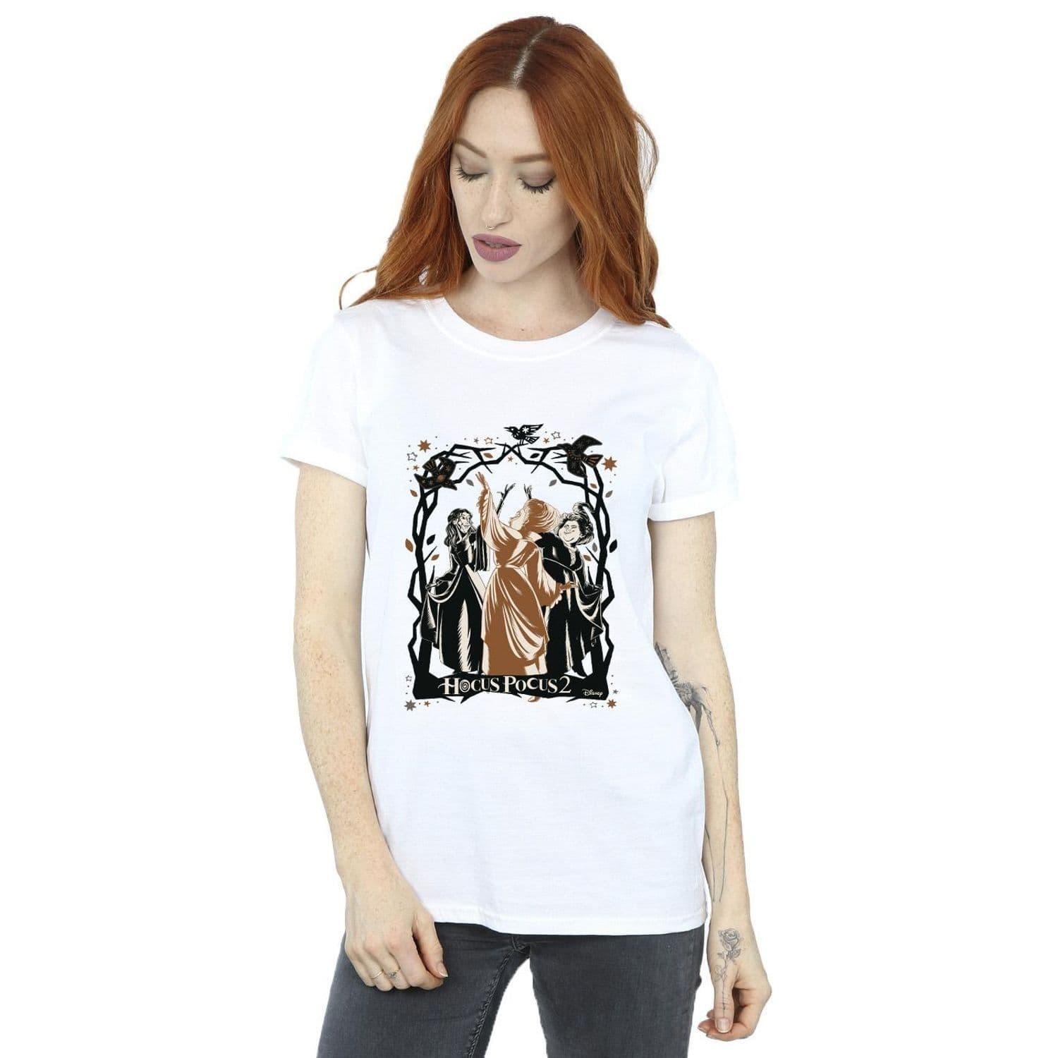 Hocus Pocus Birds Cotton Boyfriend T Shirt
