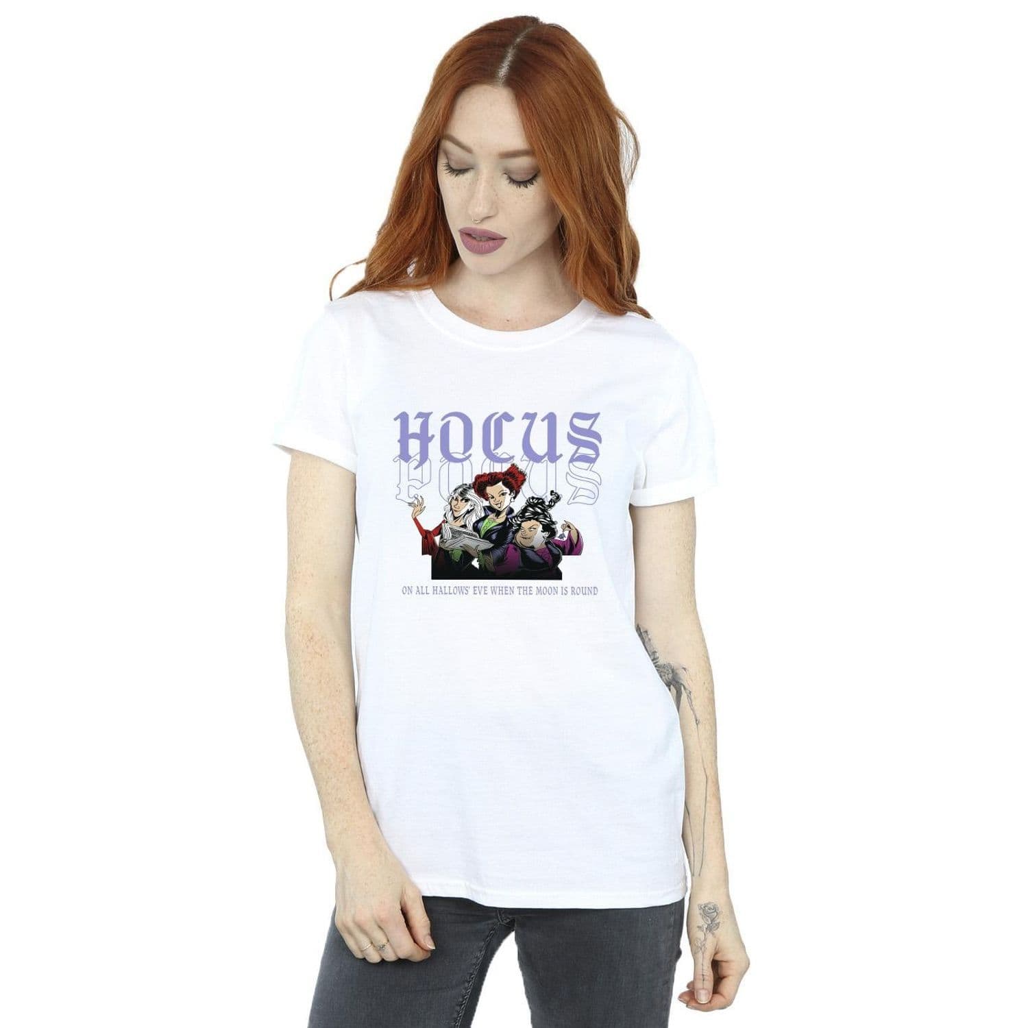 Hocus Pocus Hallows Eve Cotton Boyfriend T Shirt