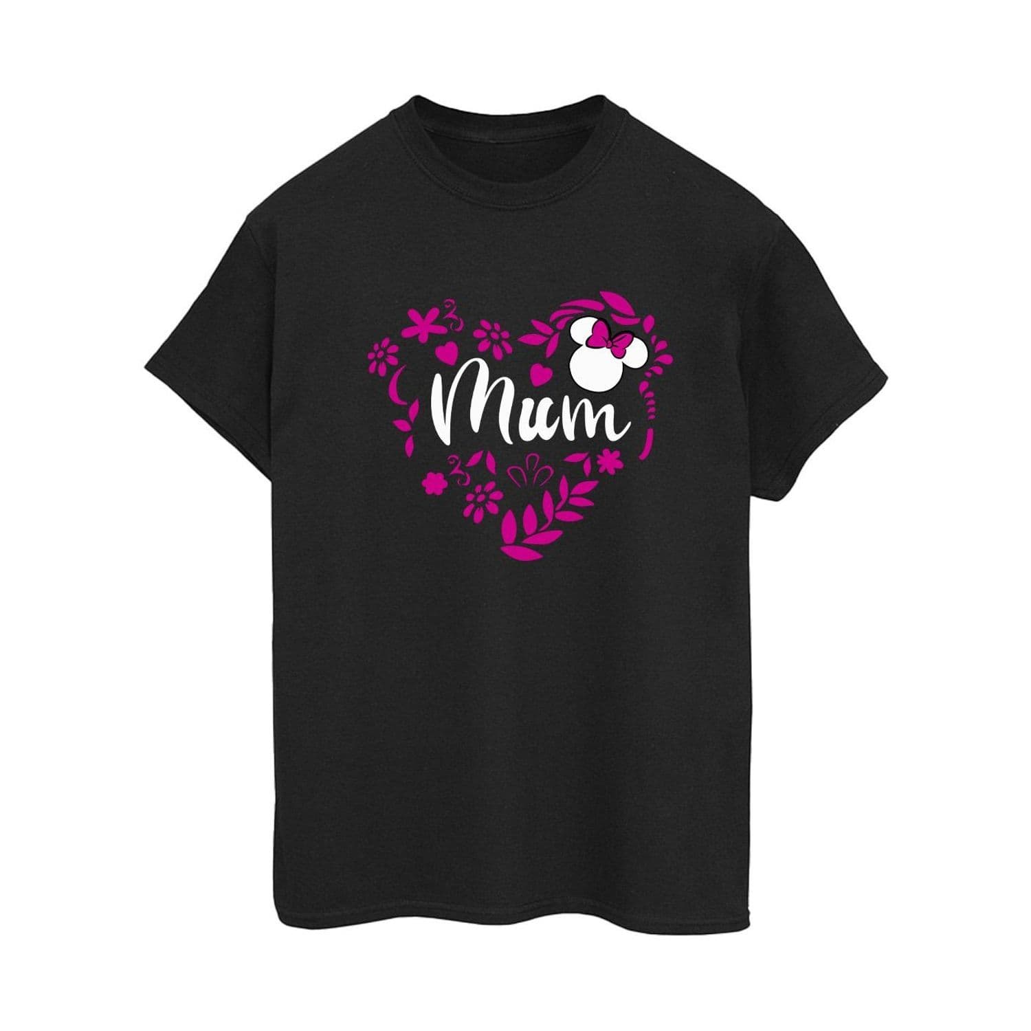 Mum Minnie Mouse Heart Cotton Boyfriend T Shirt