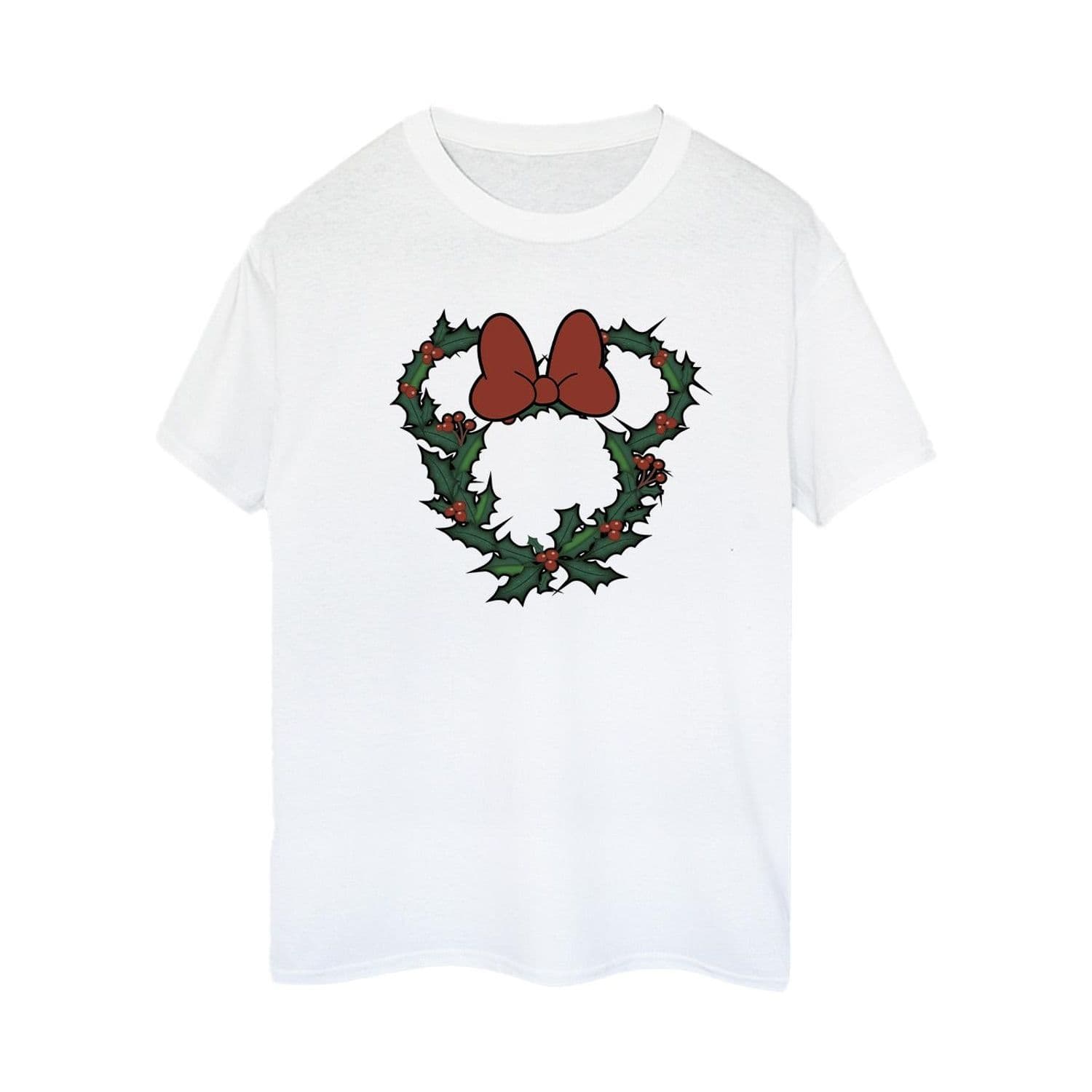 Minnie Mouse Wreath Cotton Boyfriend T Shirt