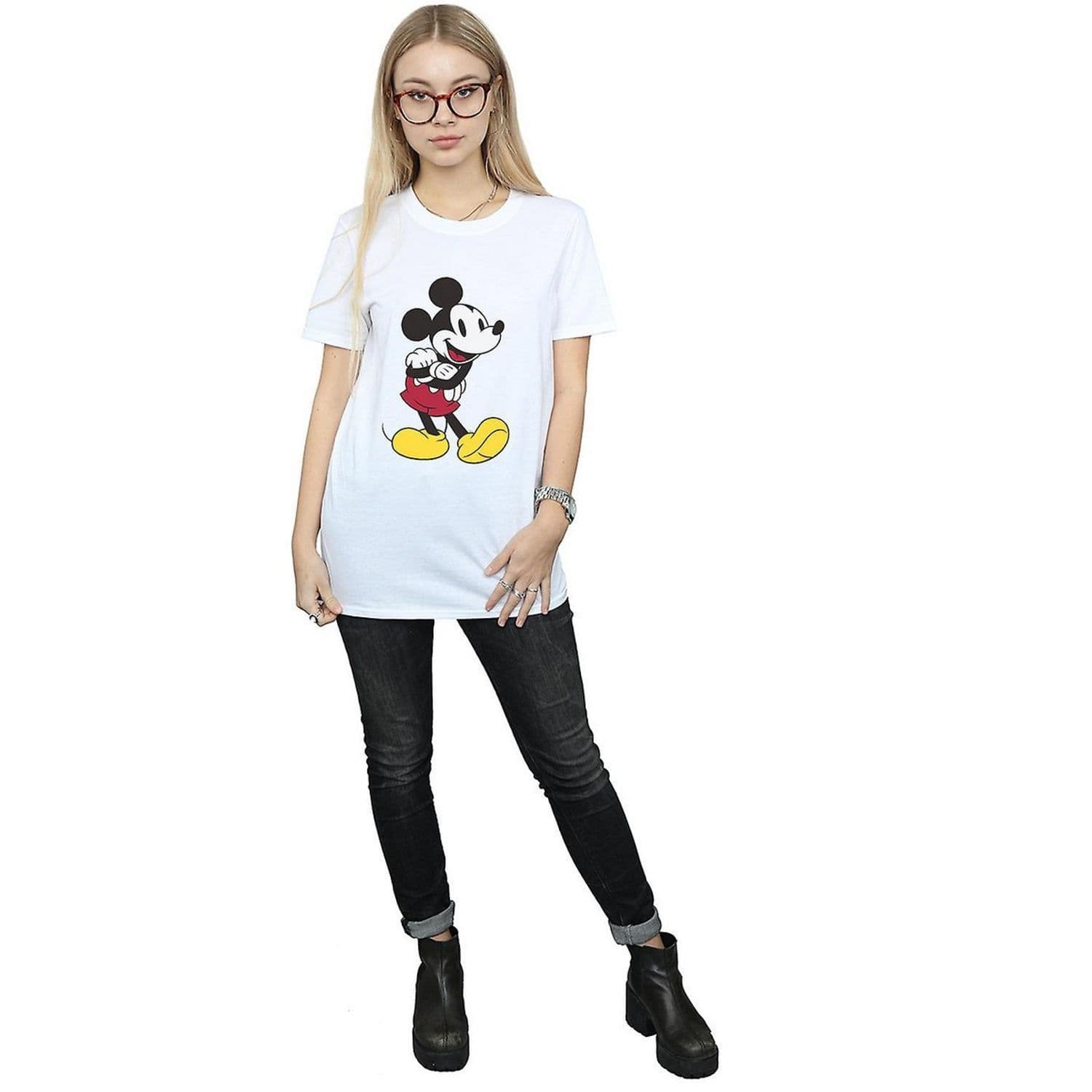 Classic Mickey Mouse Cotton Boyfriend T Shirt