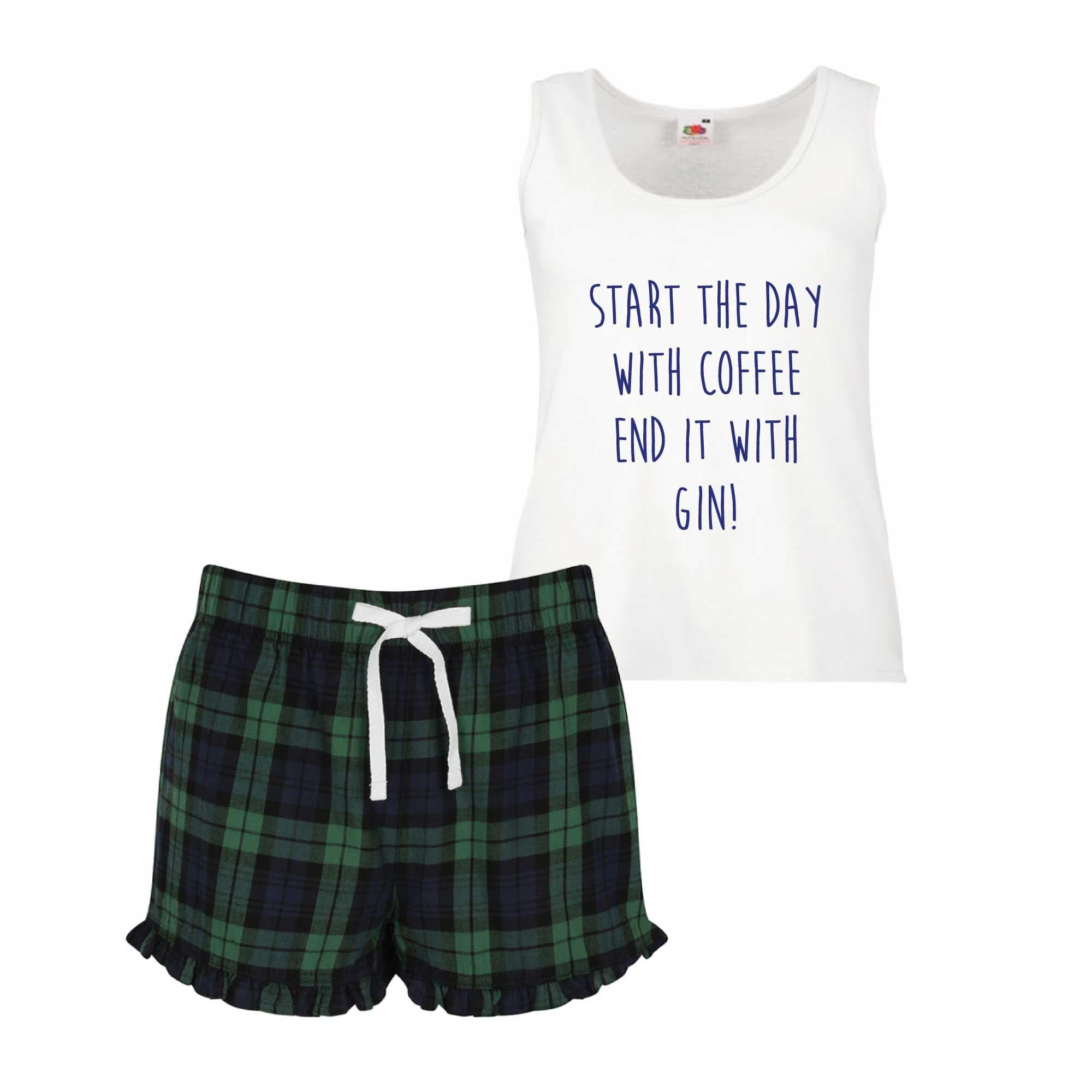 Start Day Coffee End It Gin Pyjama Set