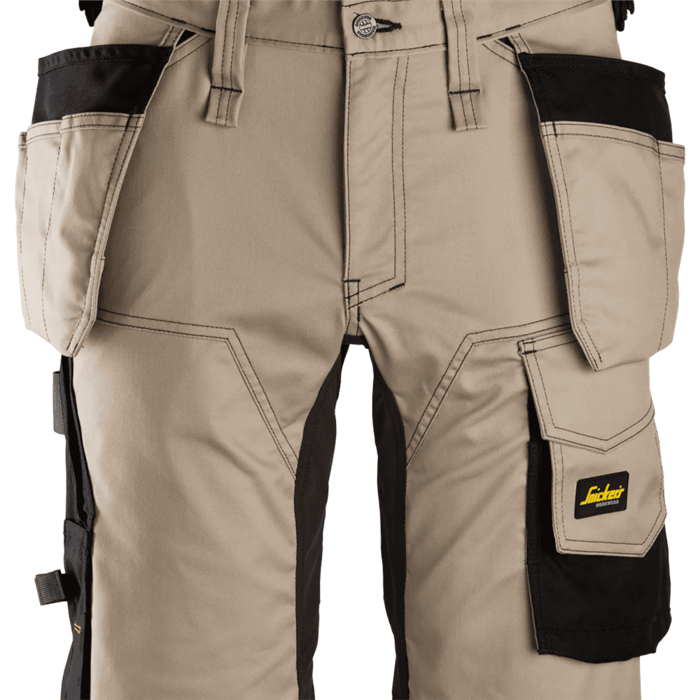 AllroundWork Stretch Shorts Holster Pockets Khaki Black 60