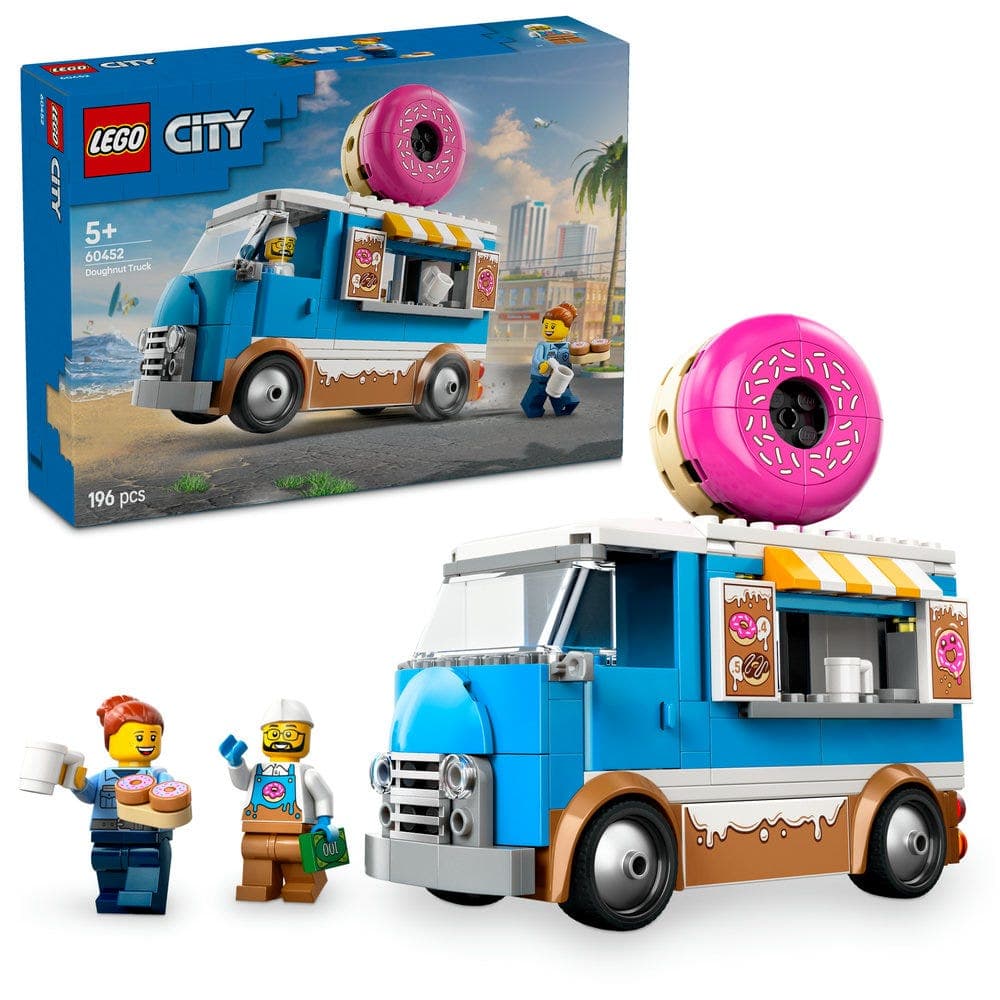 LEGO® City Doughnut Truck Toy Set 2 Minifigures 60452