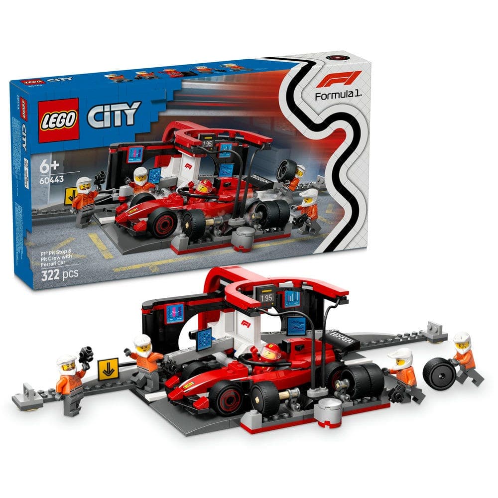 LEGO® City F1 Pit Stop & Pit Crew Ferrari Car Toy 60443
