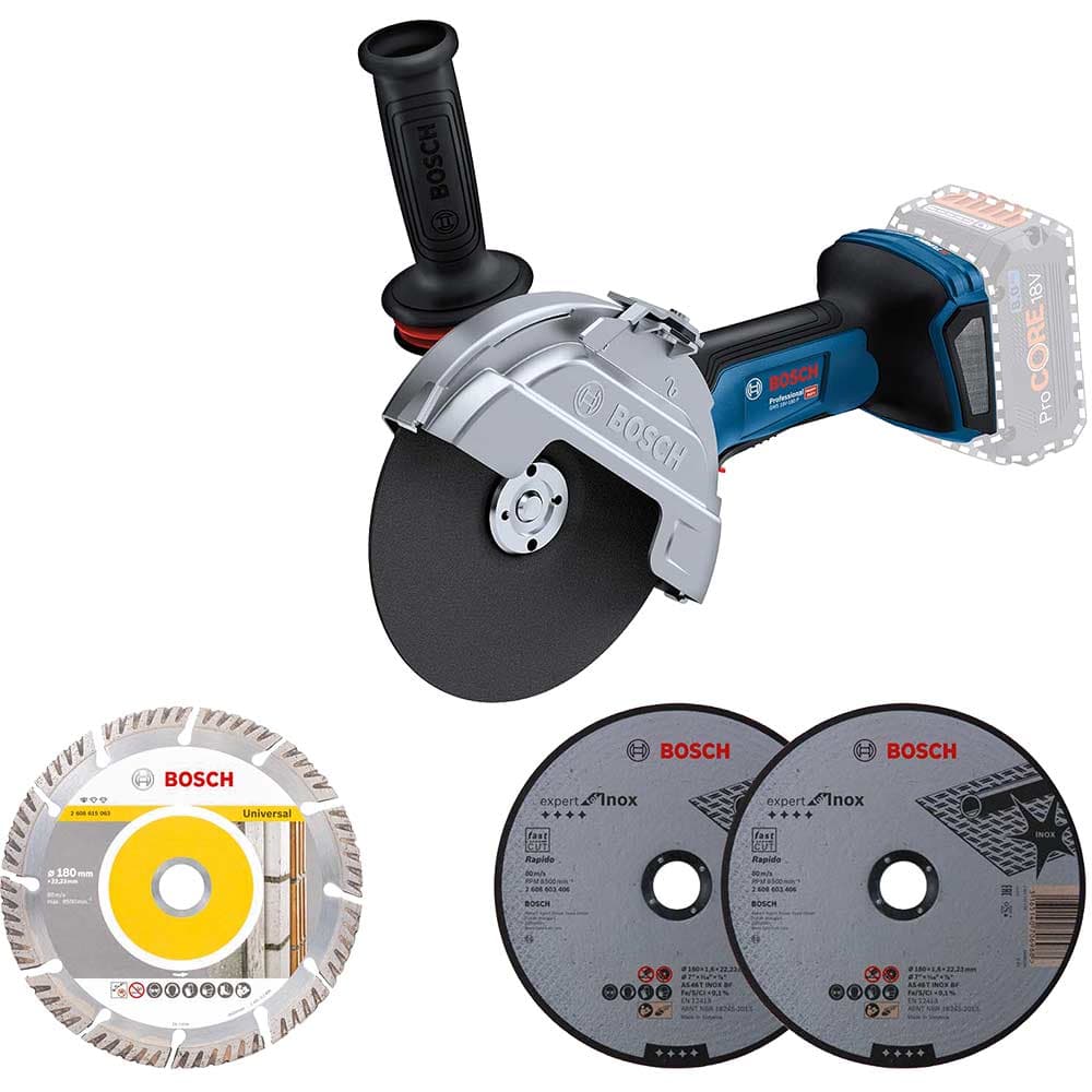 GWS 18V 180 P BITURBO 18v Cordless Angle Grinder 180mm No Batteries No Battery Charger No Case Accessories