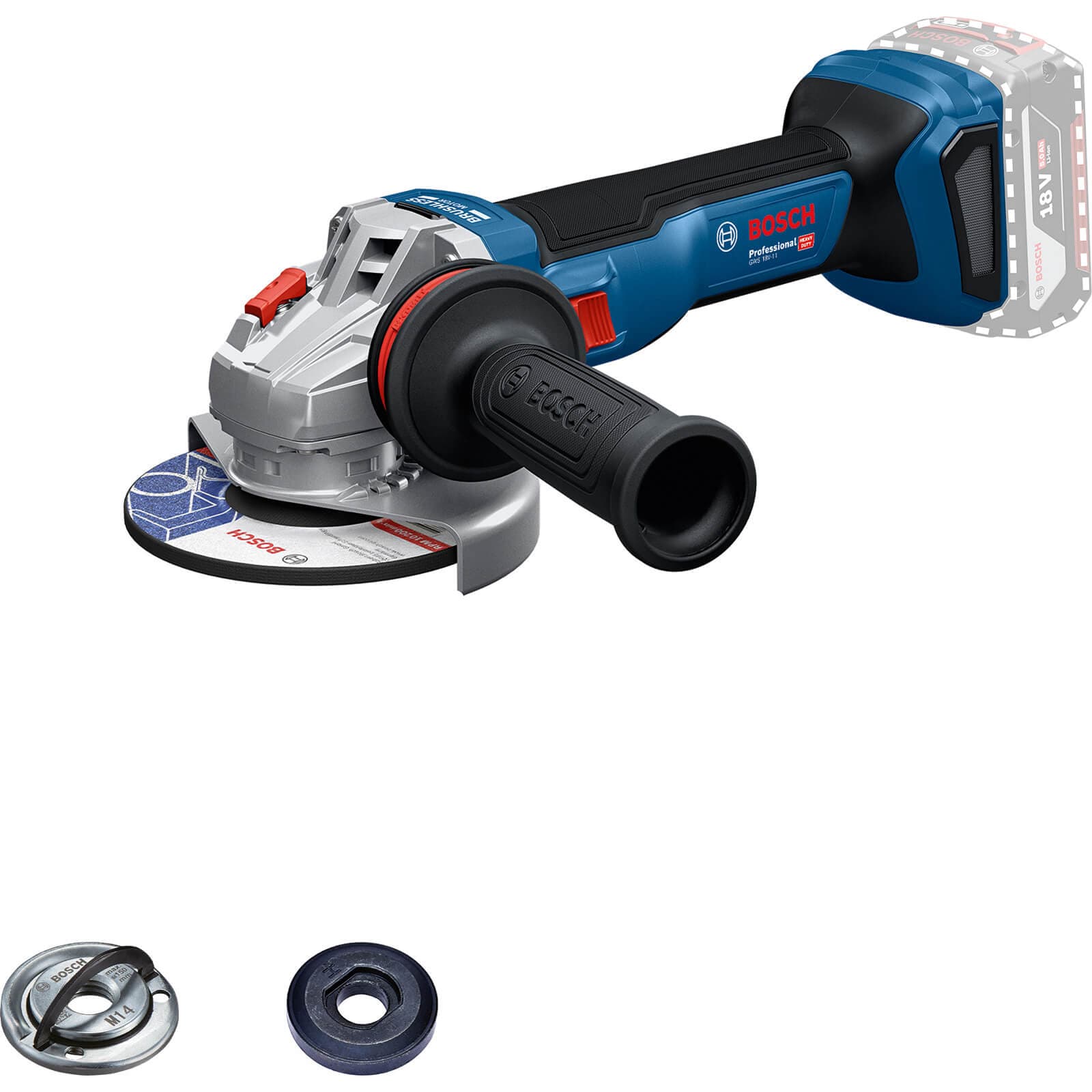 GWS 18V 11 18v Cordless Brushless Angle Grinder 115mm No Batteries No Battery Charger No Case