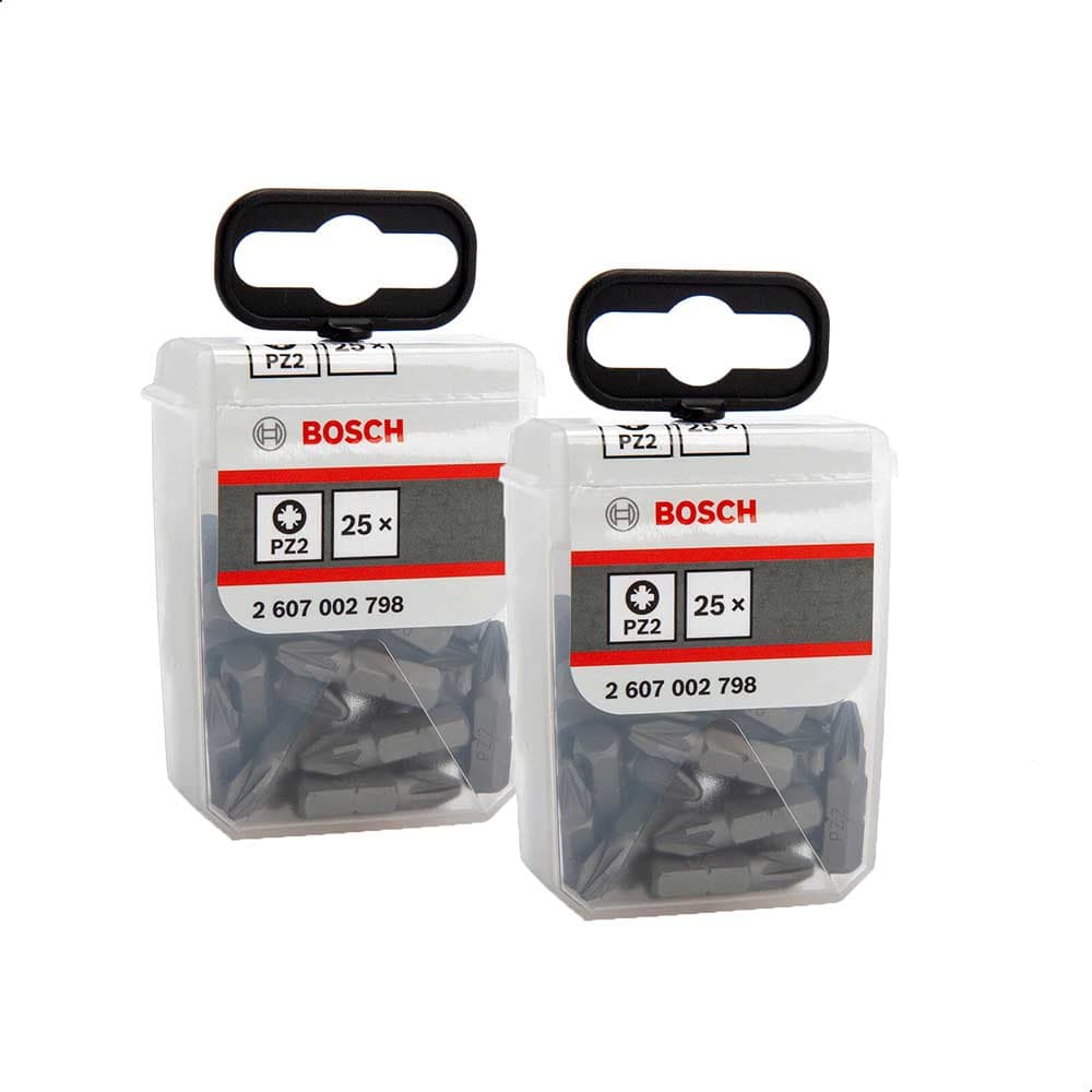 Expert 50 Piece Tic Tac Box Extra Hard Pozi Screwdriver Bit Set PZ2 25mm Pack 50