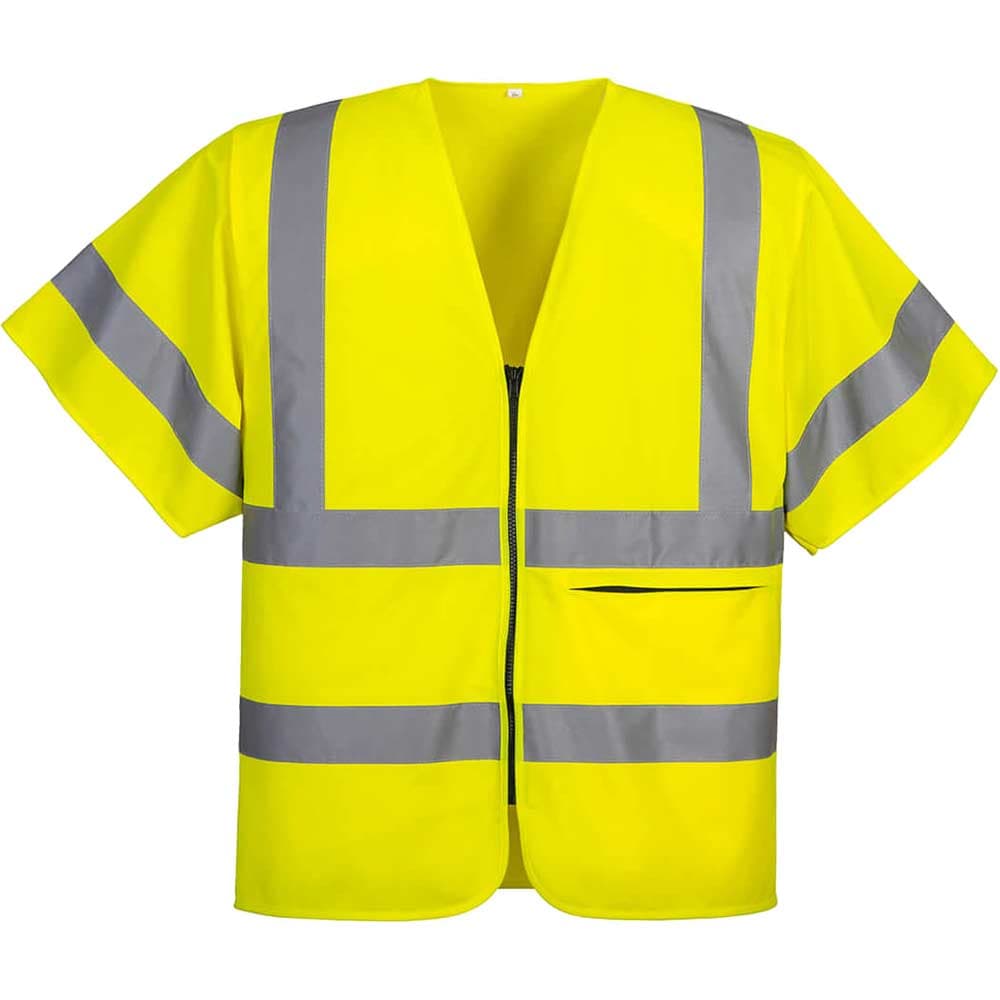 Short Sleeve Hi Vis Waistcoat Pocket