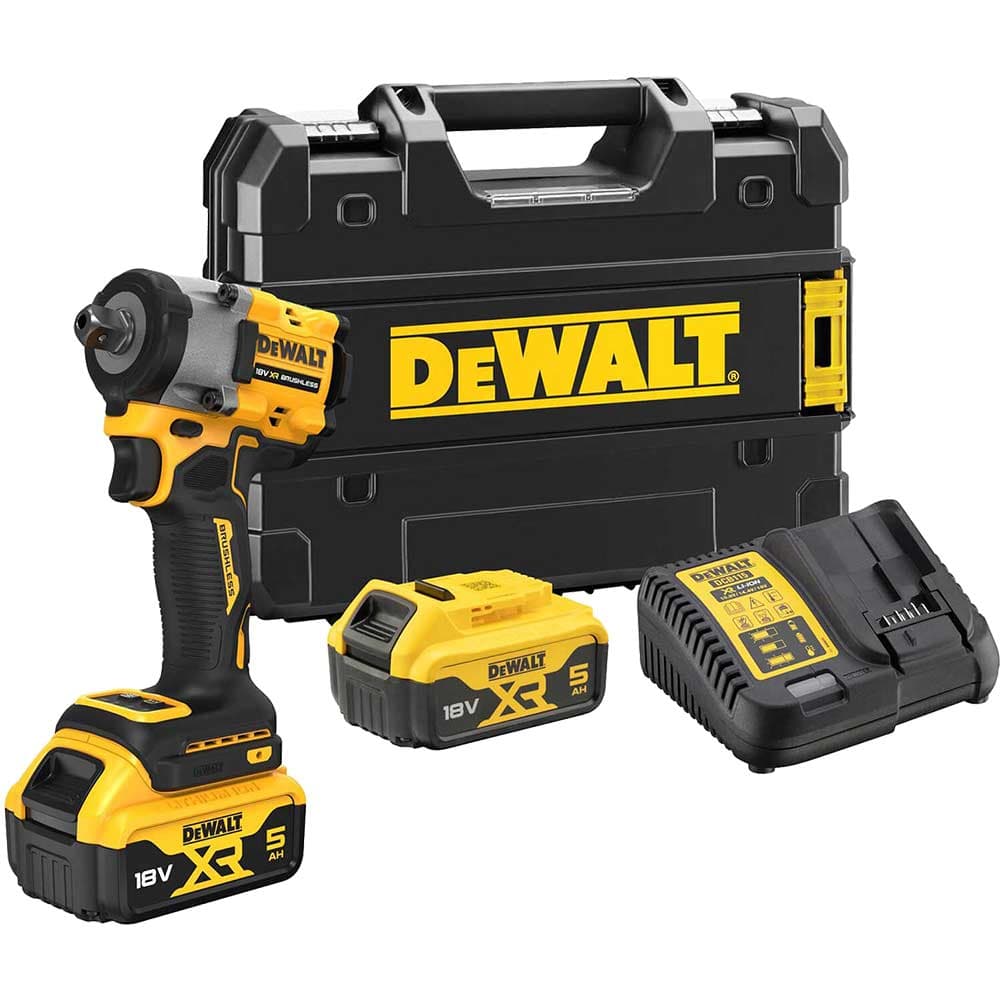 DeWalt DCF922 18v XR Cordless Brushless 1/2" Compact Impact Wrench 2 x 5ah Li-ion Battery Charger Case