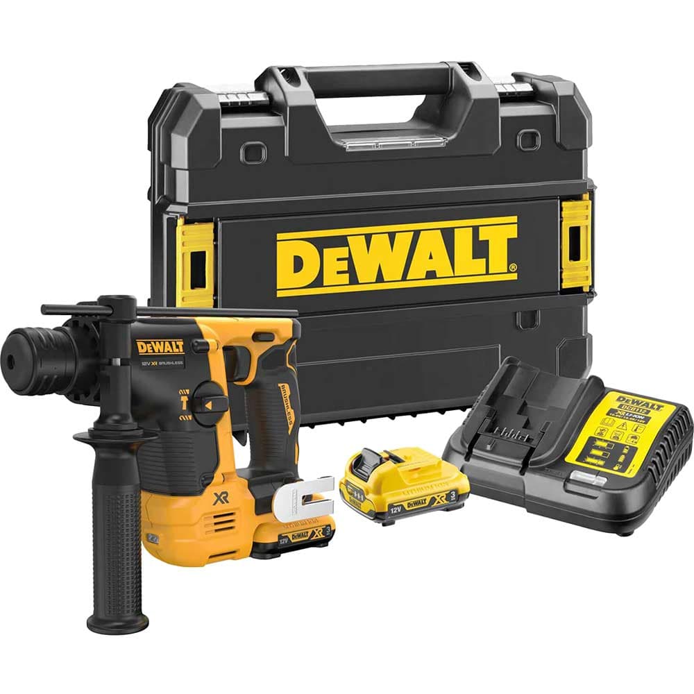 DeWalt DCH072 12v XR Cordless Brushless Ultra Compact SDS Plus Hammer 2 x 3ah Li-ion Battery Charger Case