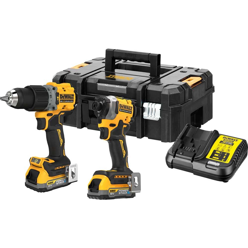 DeWalt DCK2050 18v XR Cordless Brushless Combi Drill and Impact Driver 2 x 1.7ah Li-ion Powerstack Battery Charger Case