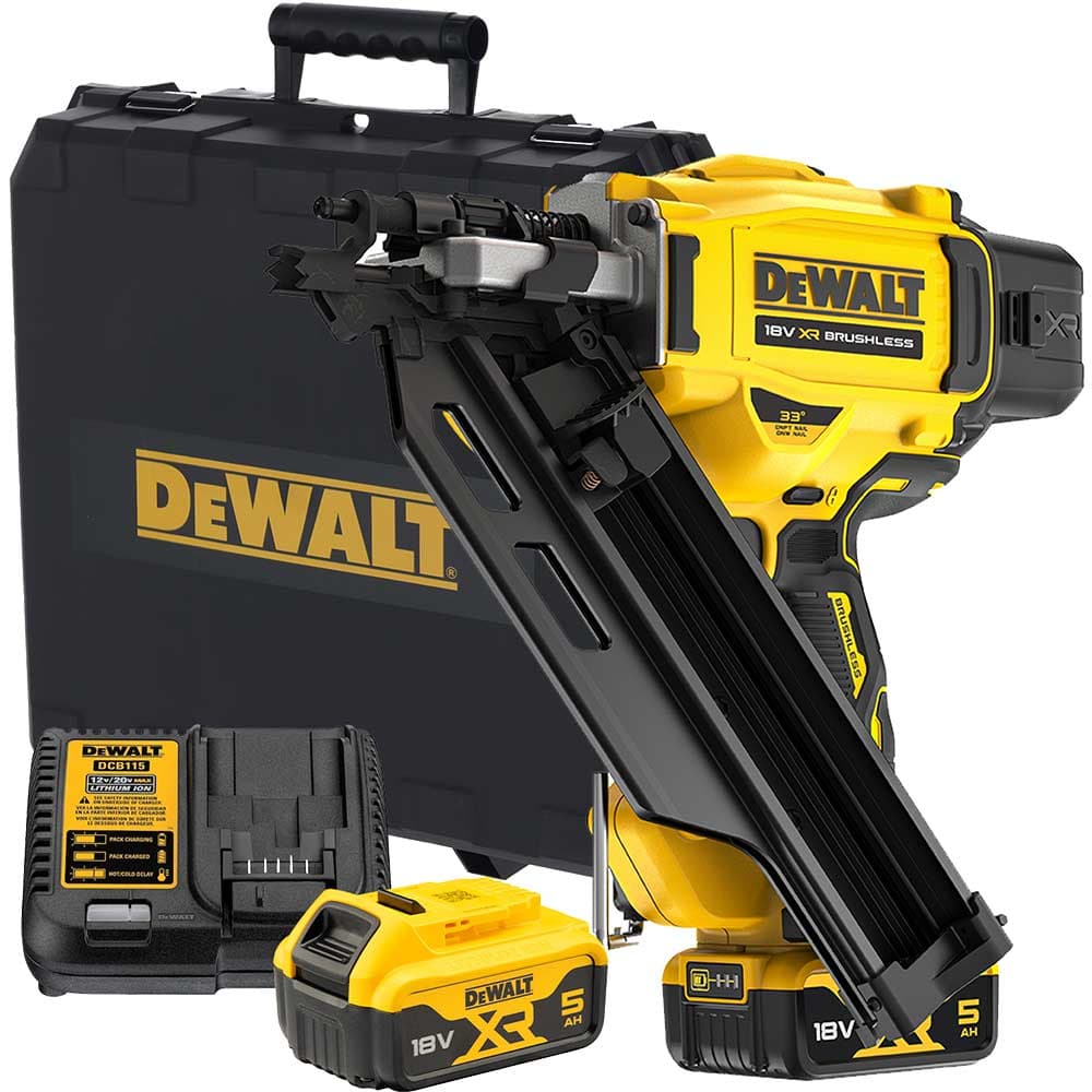 DeWalt DCN930 18v XR Cordless Brushless Framing Nail Gun 2 x 5ah Li-ion Battery Charger Case