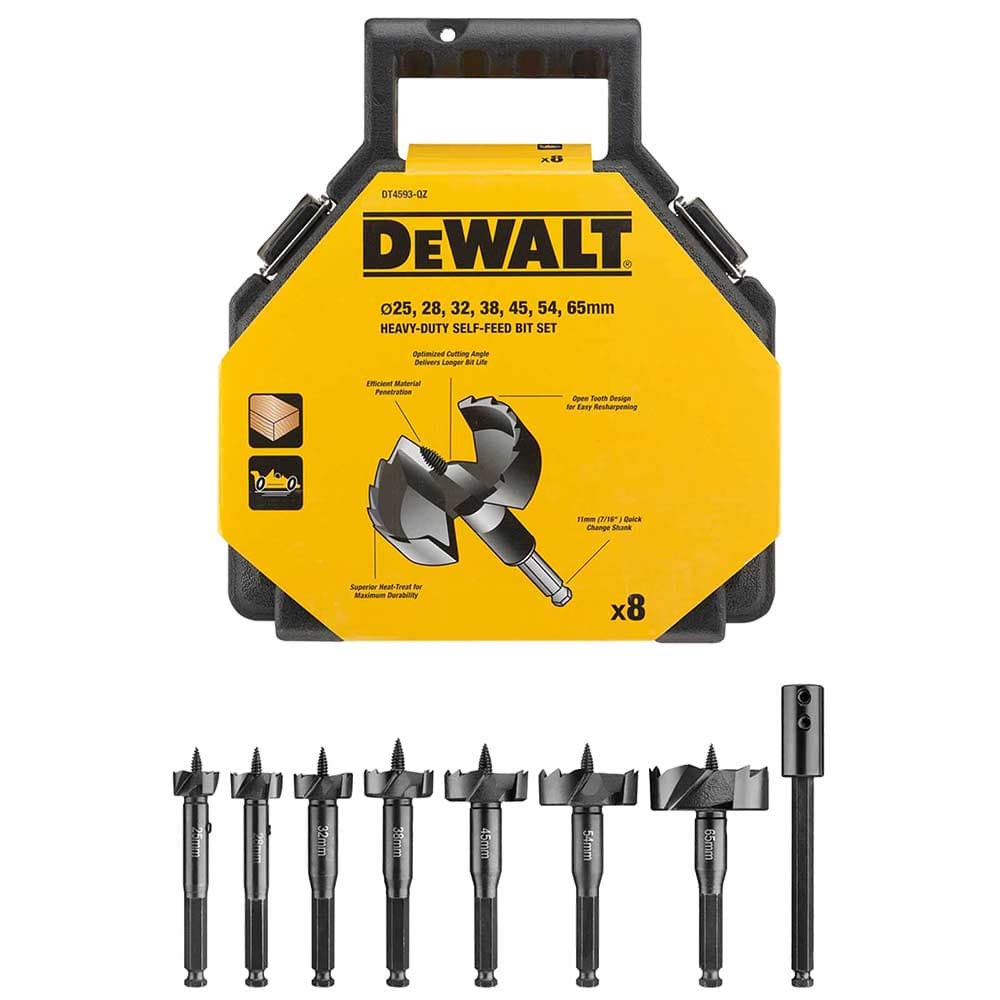 DeWalt 8 Piece Forstner Wood Drill Bit Set