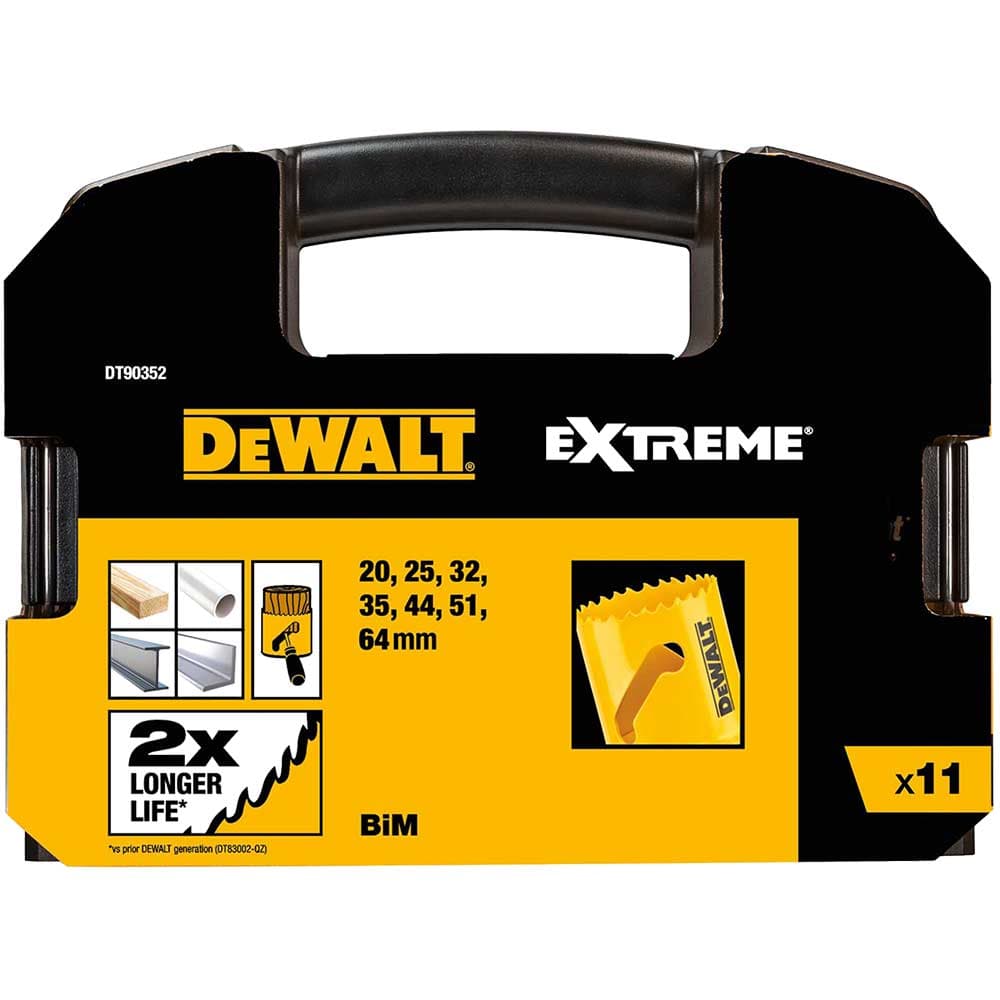 DeWalt 11 Piece BIM Extreme Electrians Holesaw Set