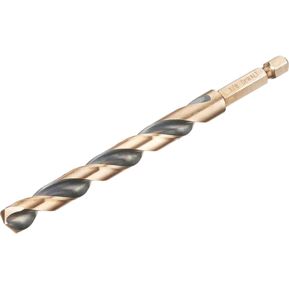 DeWalt Black and Gold Hex Impact HSS Drill Bit 9.5mm Pack of 1