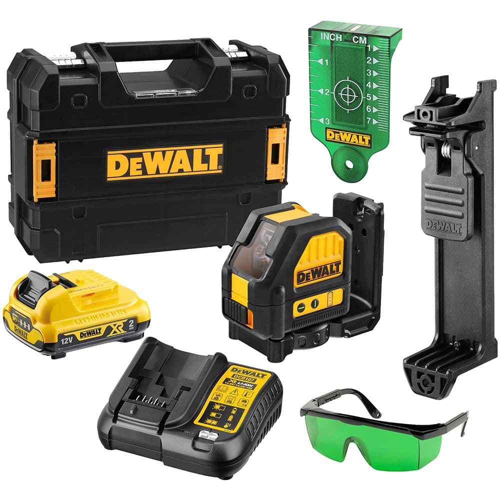 DeWalt DCE088D1G 12v Cordless Self Levelling GREEN Beam Laser Level 1 x 2ah Li-ion Battery Charger Case