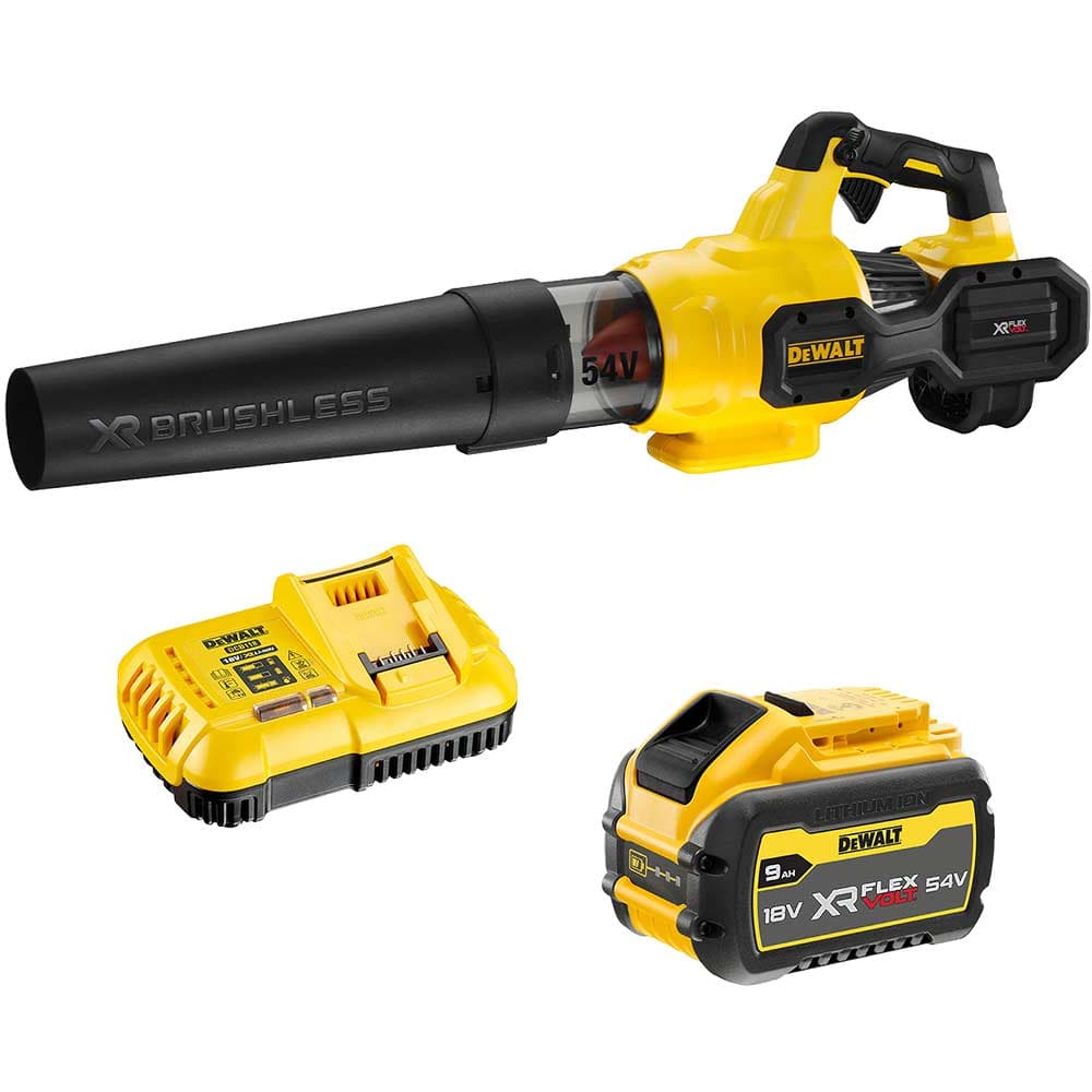 DeWalt DCMBA572 54v XR Cordless Brushless FLEXVOLT Axial Blower 1 x 9ah Li-ion Battery Charger