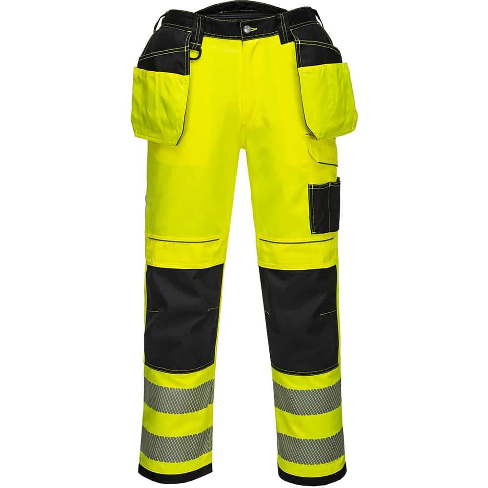 PW3 Hi Vis Holster Pocket Work Trousers Yellow 42" 29"