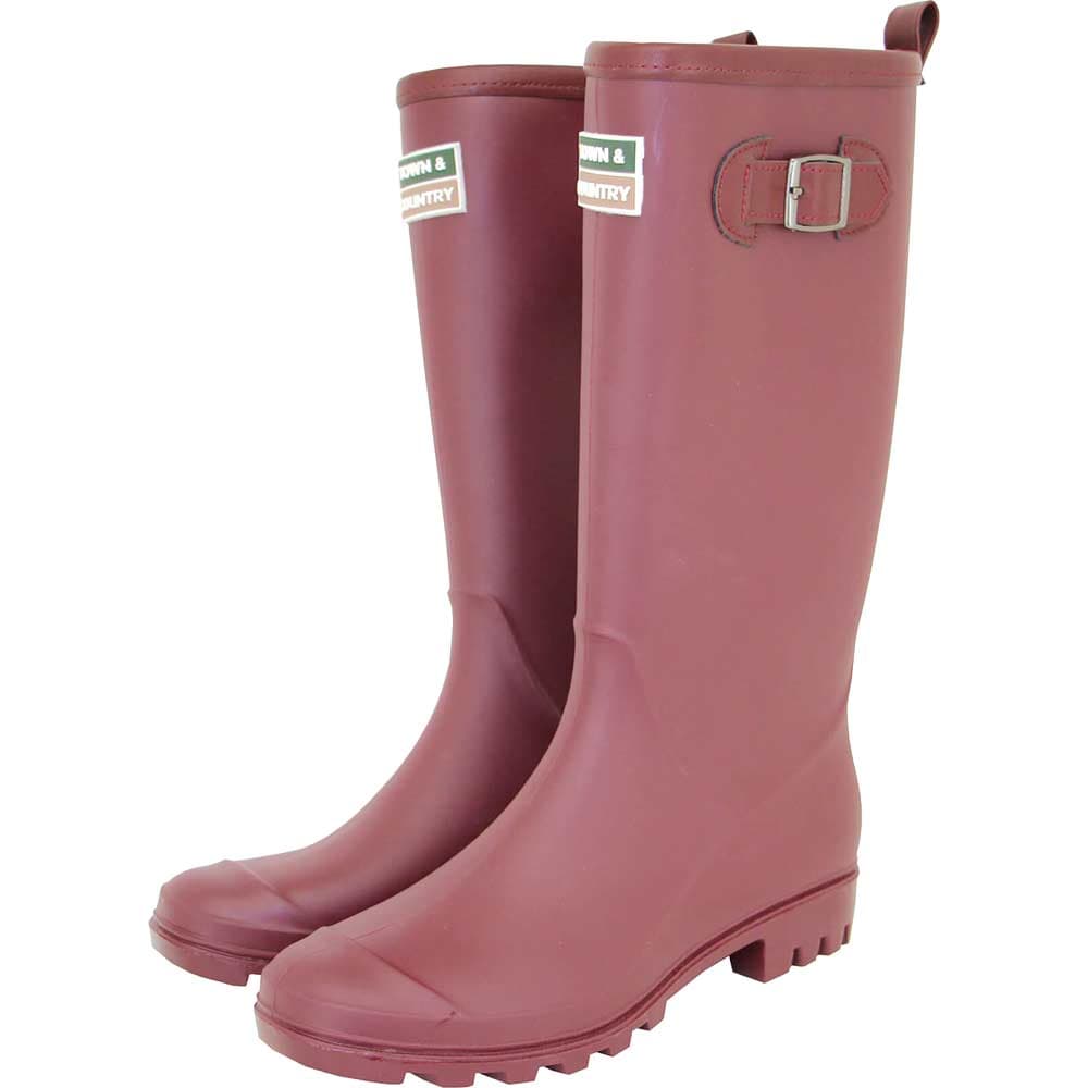 Burford PVC Wellington Boots Aubergine